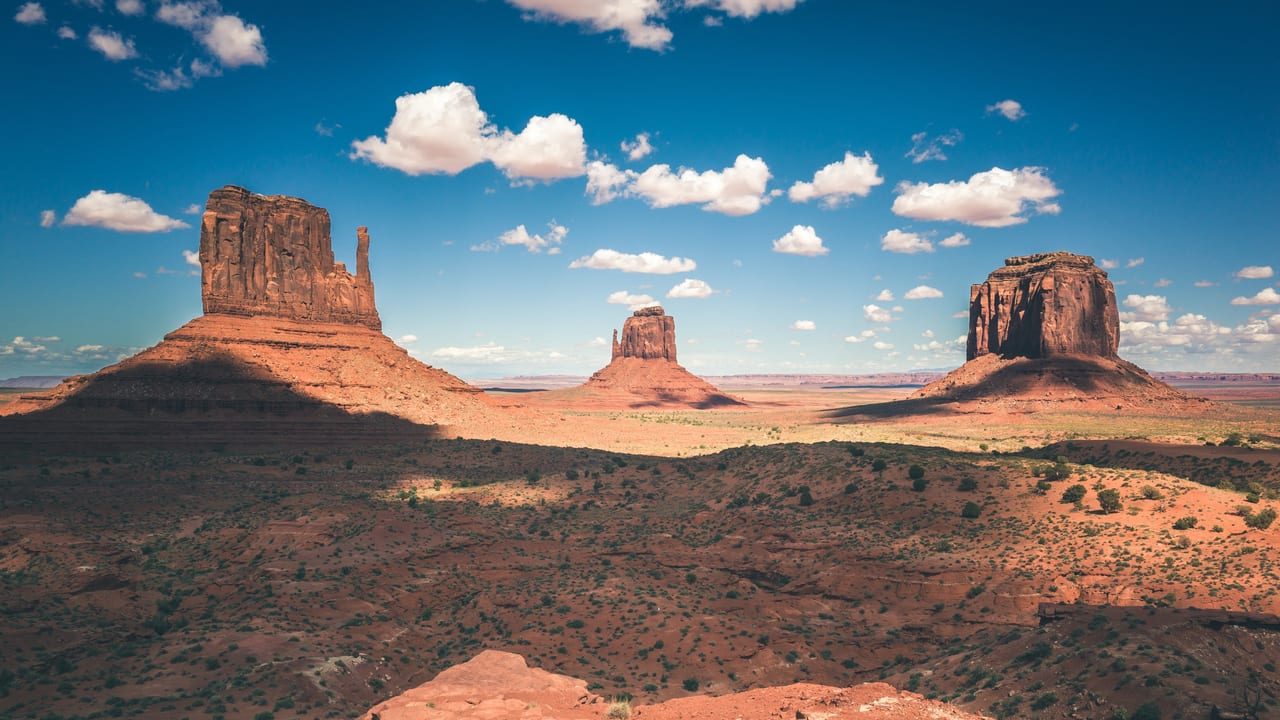 The buttes of Monument Valley on the Utah and Arizona line